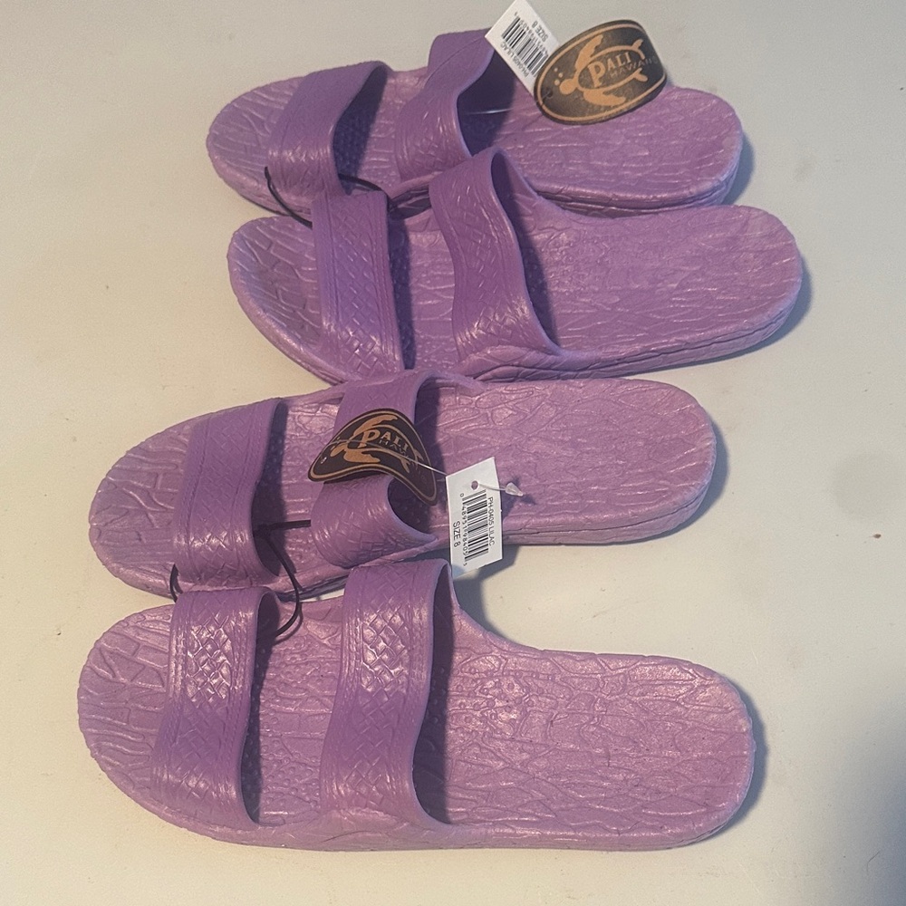 Pali Hawaii Lilac Double-Strap Slide Sandals